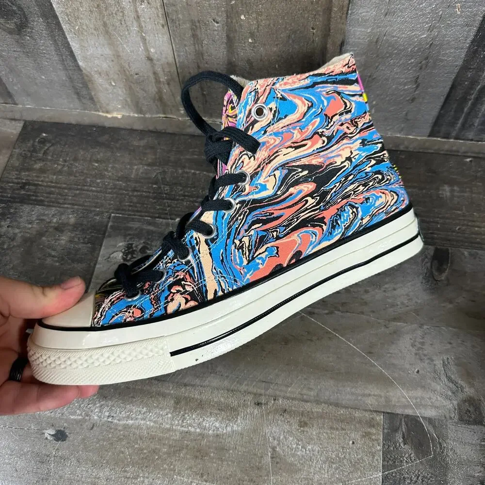 Converse Chuck Taylor All Star 70 Hi Men's Size 9 Marble Shoes Sneakers 167373C - Picture 7 of 16